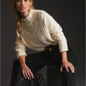 Anthropologie Pilcro Mock Neck Cable knit sweater